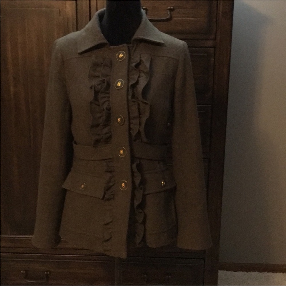 Tabitha Women's Olive Ruffle Jacket